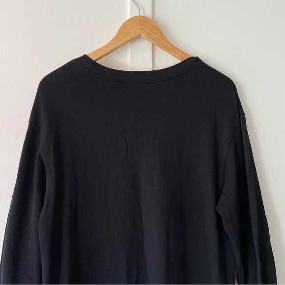 Zara Black Long Sweatshirt Dress with pockets relaxed fit - Size Large - Picture 5 of 9